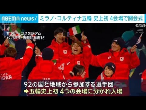 画像 ミラノ・コルティナ五輪 開会式始まる　史上初4会場で