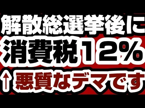 画像 自民党『解散総選挙後に消費税を12%上げる』←悪質なデマで完全な嘘でした　【解散総選挙2026】2026年2月2日