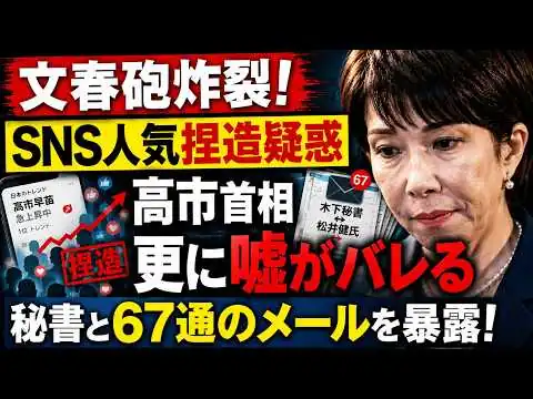 画像 文春砲炸裂！高市早苗、中傷動画問題で新証拠。元博報堂作家本間龍さんと一月万冊