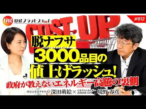 画像 【警告】3000品目の値上げラッシュ！政府が教えないエネルギー高騰の裏側　境野春彦氏　#812